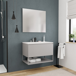 Ceramia Nouveau meuble de salle de bain Ceramia 80 cm, certifié FSC, gris perle (CERAMIA-1LG80)