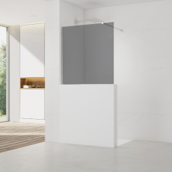 Walk-in 100x90 cm paroi de douche fixe à l'italienne + set d'installation + bras de montage (SATBWIS90KSPR)