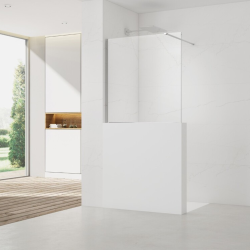 Walk-In 100x100cm paroi de douche fixe à l'italienne + set d'installation + bras de montage (SATBWIS100PR)