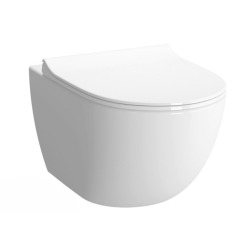 Pack WC sans bride Infinitio, fixations invisibles + Abattant softclose slim + Bâti support Geberit UP100 + Plaque blanche