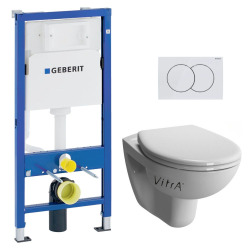 Pack Bâti-support Duofix 112cm + WC suspendu Vitra Normus + Abattant softclose + Plaque blanche