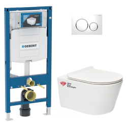 Pack WC Geberit Duofix + Cuvette Ideal Standard Tesi Aquablade + Plaque de commande Sigma20 Blanc chromé