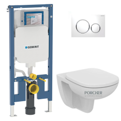 Pack WC Bâti-support extra-plat UP720 + Cuvette Tesi Ideal Standard + Abattant frein de chute + Plaque Blanc/Chrome
