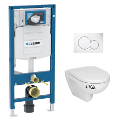 Pack WC Geberit Duofix + Cuvette Ideal Standard Tesi Aquablade + Plaque de commande Sigma01 Blanche
