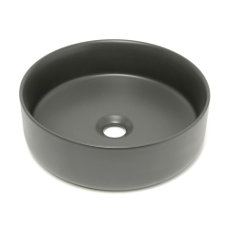 Mood vasque à poser ronde 36x36 cm sans trou de robinetterie ni trop-plein, gris foncé (SATM3636DGRM)