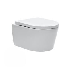 Pack bâti Duofix 112cm + Plaque blanche Delta20 + Cuvette suspendue sans bride et fixations invisibles (SATrimlessGeb3)