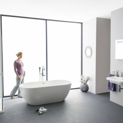 Freedom O mitigeur de baignoire sur pied avec flexible et douchette à main, chrome (X070424)  Freedom O mitigeur de baignoire sur pied avec flexible et douchette à main, chrome (X070424)