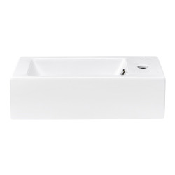 Lave-mains suspendu 50x25 cm avec robinetterie à droite, blanc, Glacera Bigio (BG5025P)