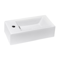 Lave-mains suspendu 50 × 25 cm avec trou pour robinet à gauche Glacera Bigio