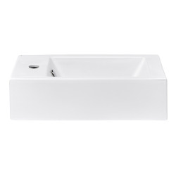 Lave-mains suspendu 50 × 25 cm avec trou pour robinet à gauche Glacera Bigio