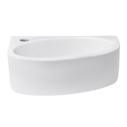 Lave-mains d'angle 42 × 29,5 cm avec trou pour robinet à gauche Glacera Bigio