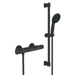 Grohe Precision Start mitigeur de douche thermostatique avec set de douche 150 mm, noir mat (345972431)