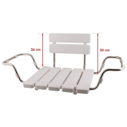  Siège de baignoire avec dossier, charge maximum de 110kg, blanc (SATDSEDVSO)