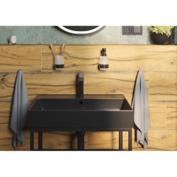  Project porte-verre,6,8 cm de large, fabriqué en métal et verre, noir (SATDPROJ27MC)