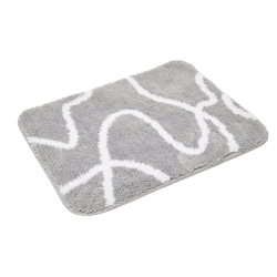  Tapis de salle de bain de 50x40 cm, lavable en machine, gris (SATDPREDWC08SE)