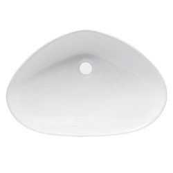 Vasque à poser design Glacera Vallone 58,5 x 38,5 cm, sans trop-plein, blanc (VA5838)