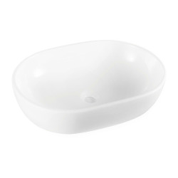 Vasque à poser design rectangulaire Glacera Vallone 59 x 41 cm, sans trop-plein, blanc brillant (VA594114)