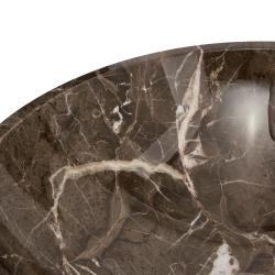  Lavabo pour plan de travail SAT Purity 43x43 cm marbre brun sans trou pour robinet, sans trop-plein SATPURBR