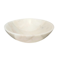 Vasque à poser design SAT Purity 43 x 43 cm, marbre blanc naturel, sans trop-plein (SATPURWH)
