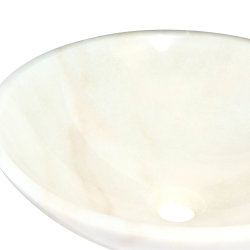  Lavabo à poser Kit Purity 43x43 cm en marbre blanc sans trou de robinetterie, sans trop-plein SATPURWH