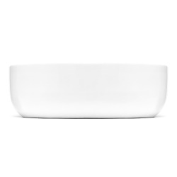 Vasque à poser design carrée aux angles arrondis Triomini Slim 43 x 43 cm, sans trop-plein, blanc (SLM4343)