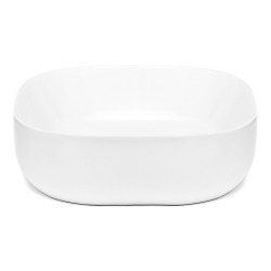 Vasque à poser design carrée aux angles arrondis Triomini Slim 43 x 43 cm, sans trop-plein, blanc (SLM4343)