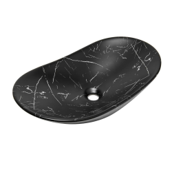 Glacera SAT Infinitio lavabo à poser 61,5x36 cm marbre noir mat, sans trop-plein (SATINF61536MRBKM)