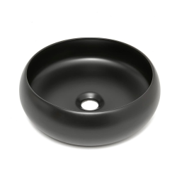 Swiss Aqua Technologies Feel Design lavabo à poser 36x36 cm noir mat sans trop-plein, qualité SAT, (SATUMFEEL3636BKM)
