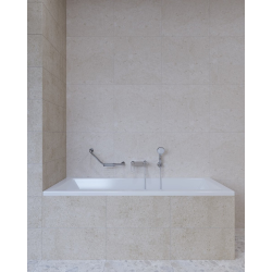 Nimco Poignée de baignoire murale Multi 42 cm forme coudée avec porte-savon, inox (MAD501ENRZ)