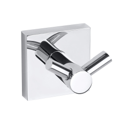 BEMETA Crochet double de salle de bain en laiton, fixation sans vis, chrome (132106032)