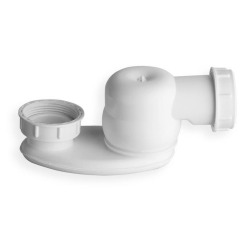 Siphon avec écrou de trop-plein 6/4", hauteur 42 mm, Blanc 71712