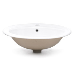 Vasque à encastrer 55 x 47,5 cm - blanc brillant - avec trop-plein - 1 trou de robinetterie centré - Multi Eur