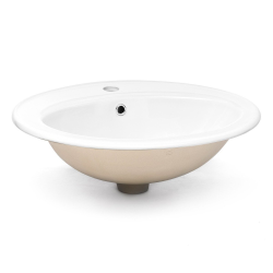 Siko Multi 55x47,5 cm vasque à encastrer en céramique avec un trou pour robinet au milieu, blanc (1690NEW)
