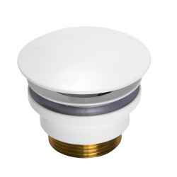 Bonde de lavabo à écoulement continu Silfra sans trop-plein blanc mat PZATKABM