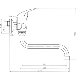  Mélangeur évier Novaservis Titania Iris avec bras articulé 150 mm chrome 92070/T.0