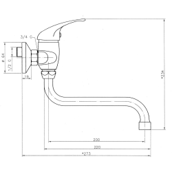  Mélangeur évier Novaservis Titania Iris avec bras articulé 100 mm chrome 92074/T.0