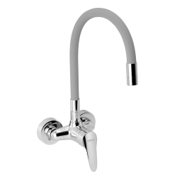 Novaservis Mélangeur évier Novaservis Titania Iris Nouveau avec poignée silicone 100 mm gris argenté-chrome 94484,0S