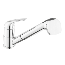 Siko S-Line Pro mitigeur d&apos;évier sur pied avec douchette extractible, 2 jets, chrome (SIKOBSLPRO283)