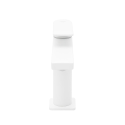 Swiss Aqua Technologies B-Way mitigeur de lavabo sur pied à levier, sans vidage, blanc mat (SATBSBW271B)