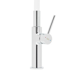 Mélangeur évier SAT avec bras en silicone blanc/chrome SATBSD290B2F