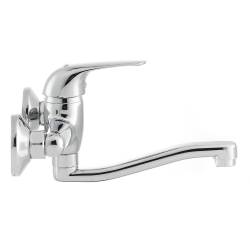 Siko S-Line mitigeur de lavabo mural à levier avec bec pivotant, 150 mm, chrome (SL261)