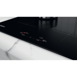 Whirlpool Plaque de cuisson à induction 220-240 V, 4 plaques, sécurité enfant, fonction 6ème sens, noir (WSQ7360NE)