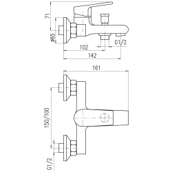 Robinet de bain RAV SLEZÁK COLORADO sans set de douche 100 mm noir mat CO254.0CMAT