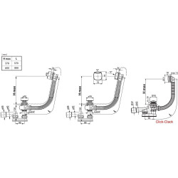 Siphon de baignoire 570 B K/K chromé (X01305)