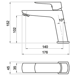  Robinet de lavabo Novaservis Nobles EGO avec setchets noir 43003,5