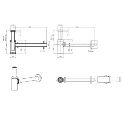 Siphon de lavabo SAT Project 5/4 DN32 chromé plastique (SATSIFMPLC)  Siphon de lavabo SAT Project 5/4 DN32 chromé plastique (SATSIFMPLC)