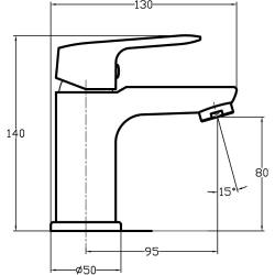  Mélangeur de lavabo Novaservis Titania Cosmos sans Déchets Chrome 90201/1,0