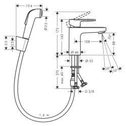 Hansgrohe Vernis Blend mitigeur de lavabo avec bidet douche chromé 71215000