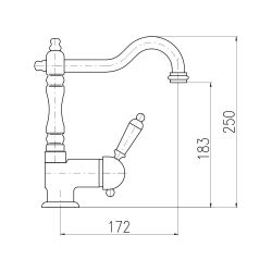 Mitigeur évier RAV SLEZÁK Labe avec bras articulé laiton vieilli L508.5/8SM  Mitigeur évier RAV SLEZÁK Labe avec bras articulé laiton vieilli L508.5/8SM