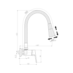  Mélangeur évier RAV SLEZÁK Colorado avec poignée silicone 150 mm gris/chrome CO102.5/13S